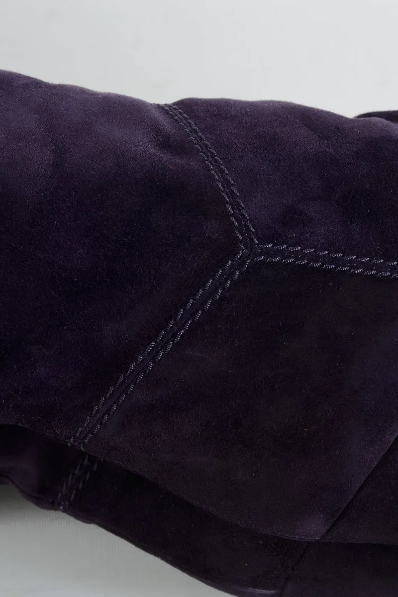 Overknees Wildleder aubergine