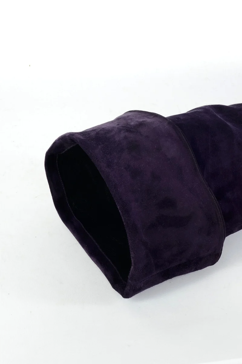 Overknees Wildleder aubergine