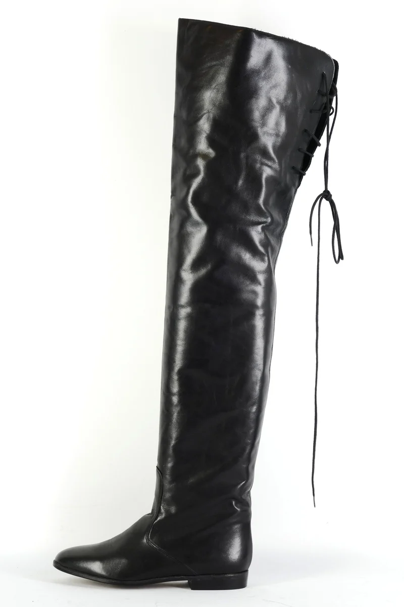Vintage-Stiefel Leder schwarz