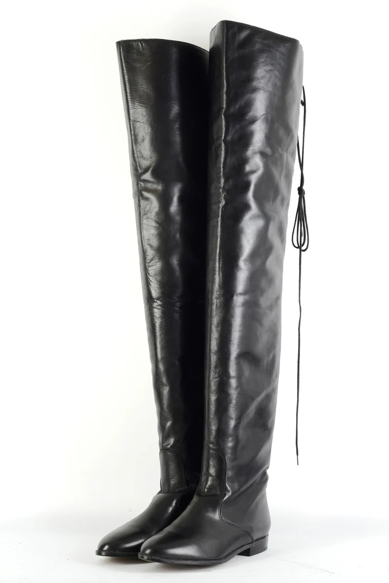 Vintage-Stiefel Leder schwarz