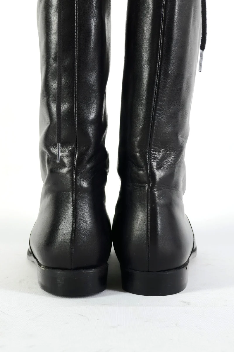 Vintage-Stiefel Leder schwarz