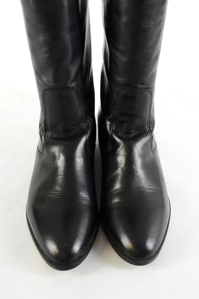 Vintage-Stiefel Leder schwarz