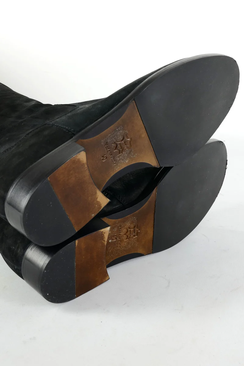 Overknees Wildleder schwarz