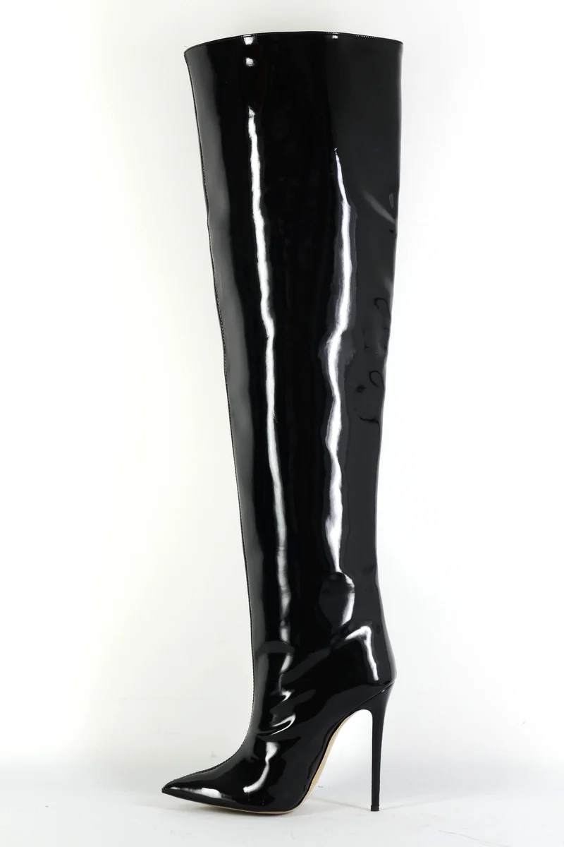 Overknees Leder schwarz