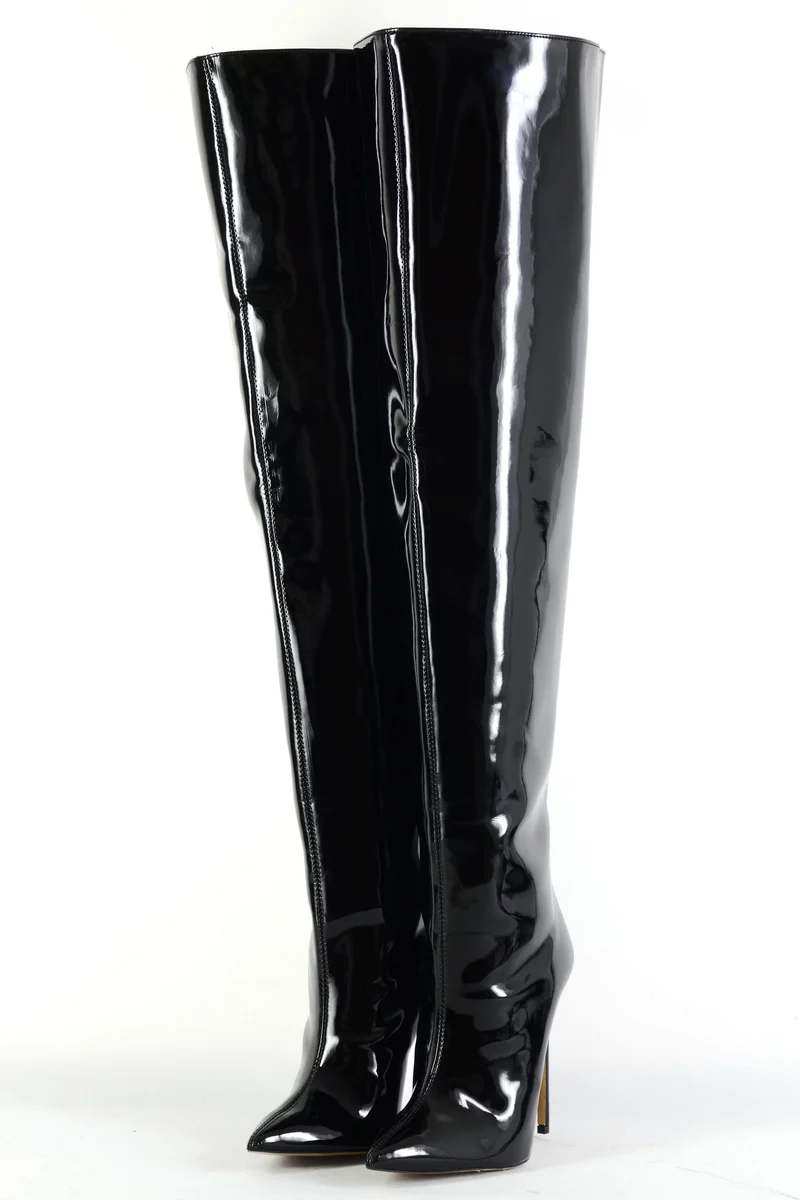 Overknees Leder schwarz