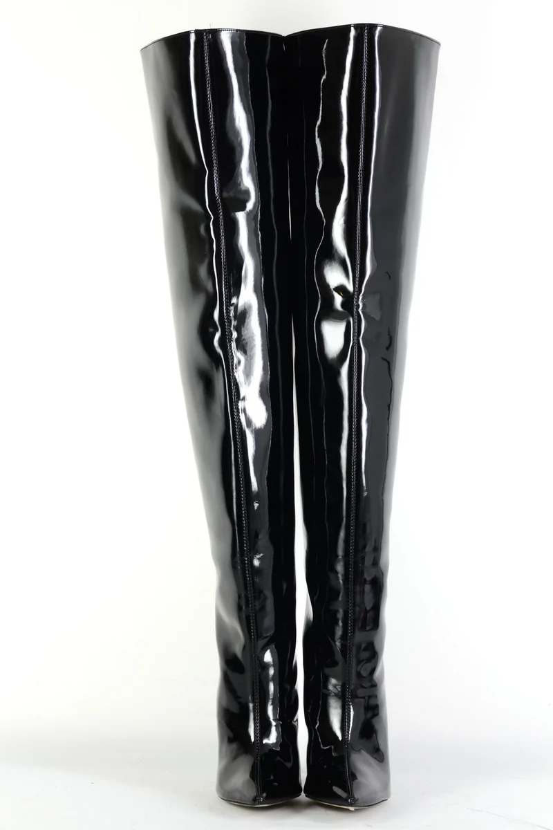 Overknees Leder schwarz