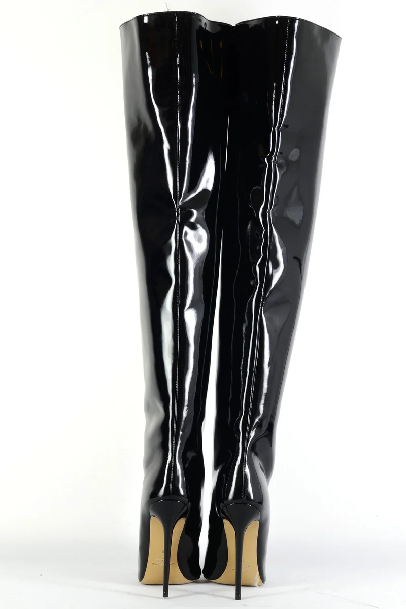 Overknees Leder schwarz