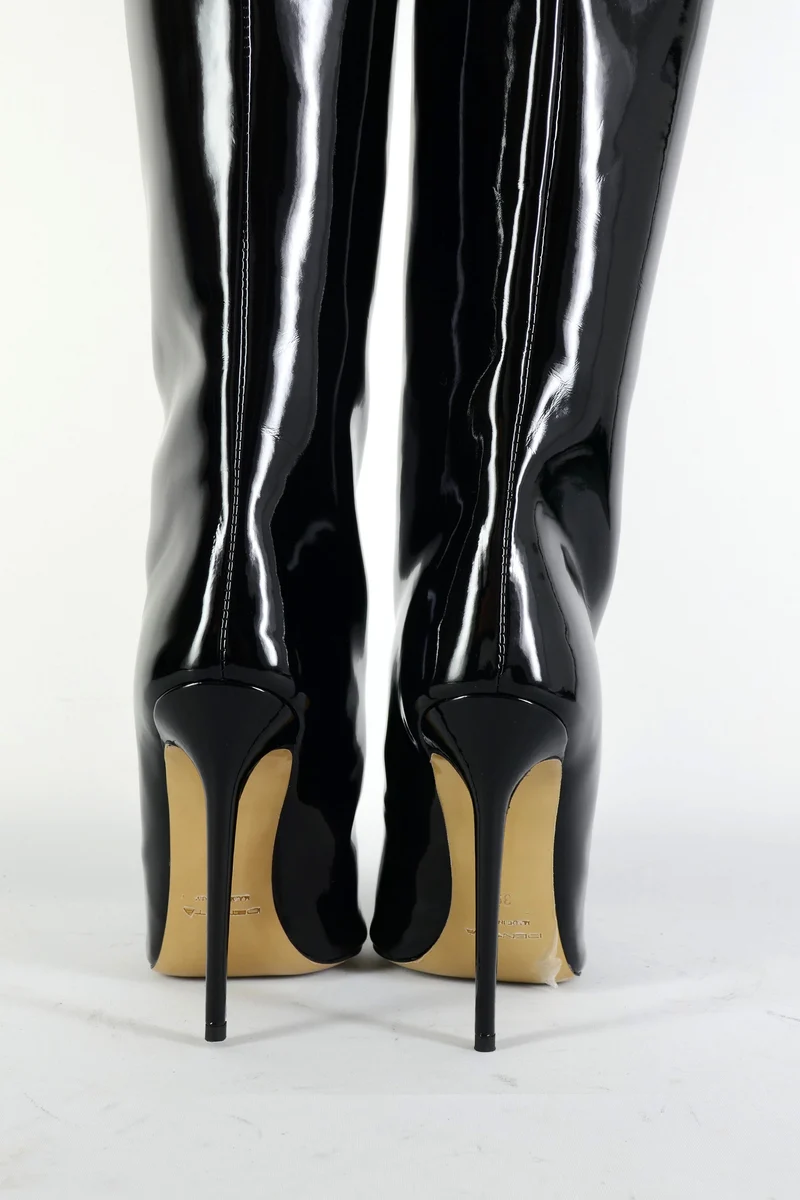 Overknees Leder schwarz