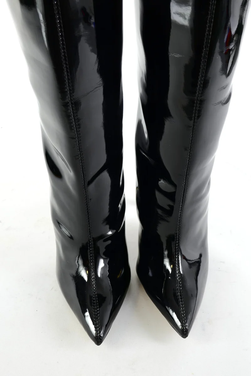 Overknees Leder schwarz
