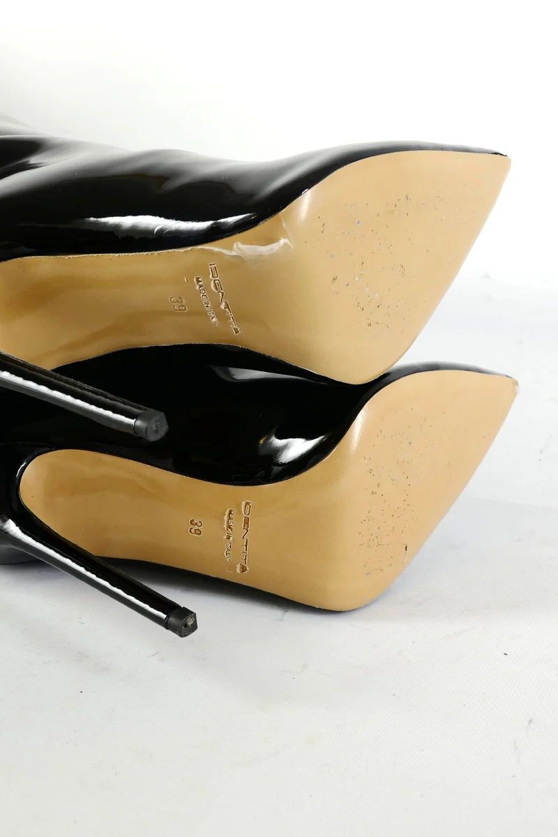 Overknees Leder schwarz