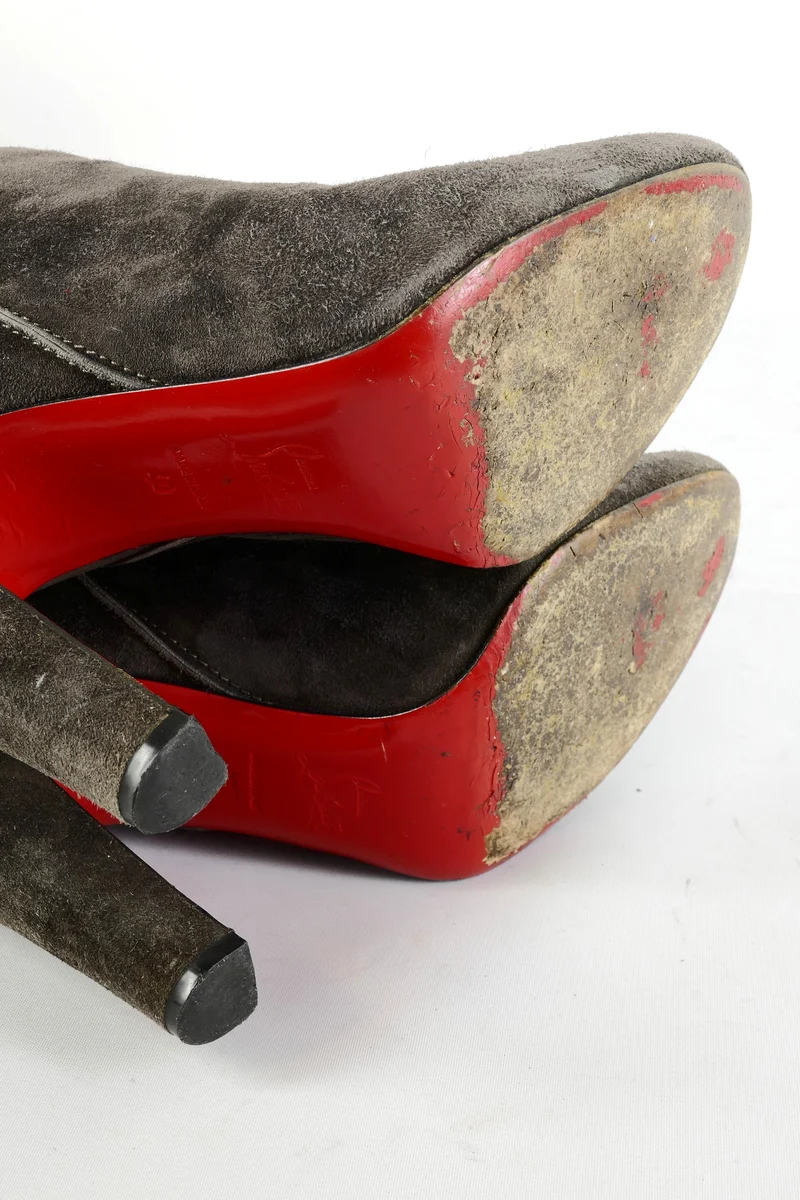 Overknees Wildleder anthrazit
