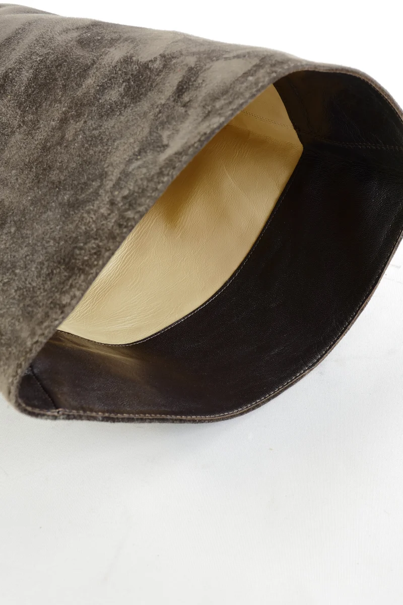 Overknees Wildleder anthrazit