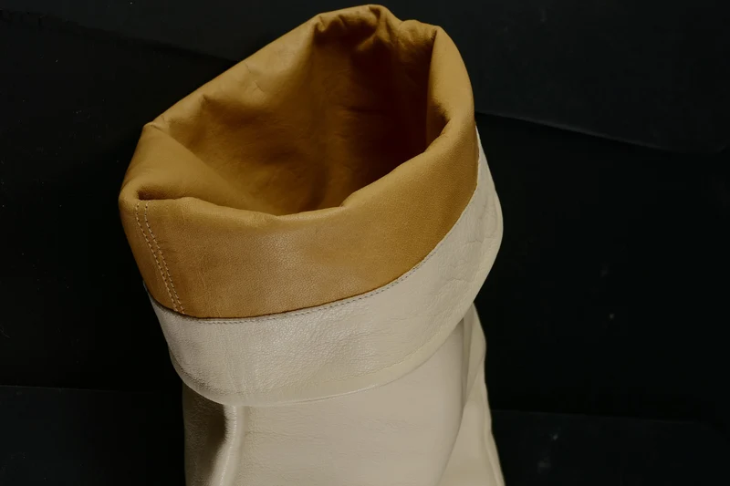 Overknees Leder creme