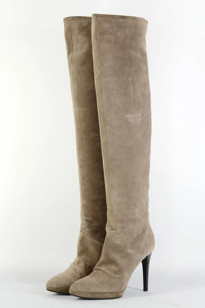 Hohe Stiefel Wildleder camel