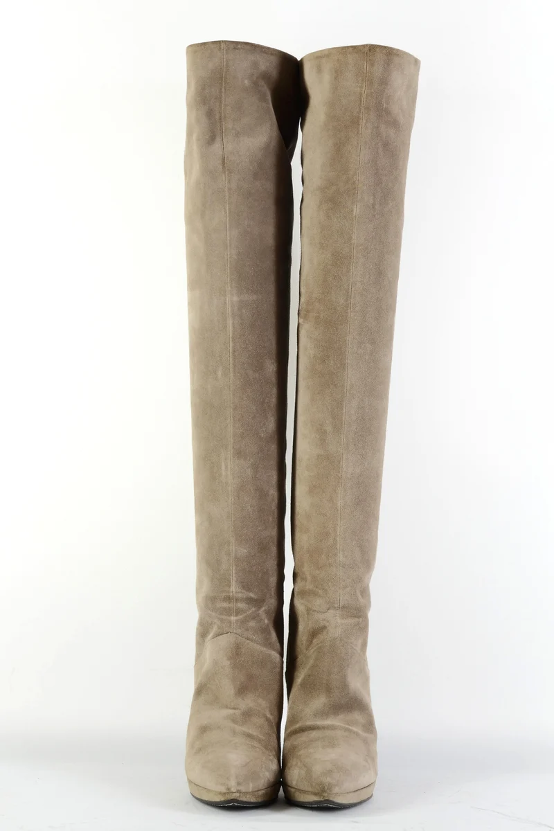 Hohe Stiefel Wildleder camel