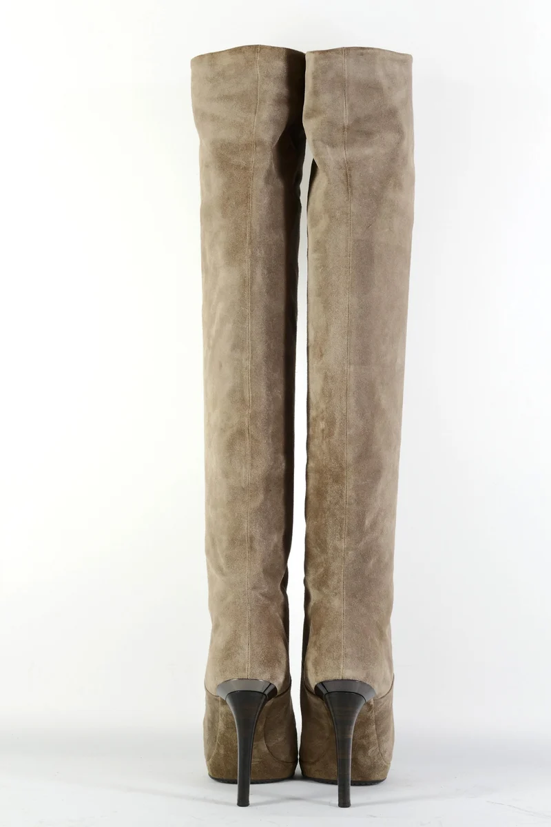 Hohe Stiefel Wildleder camel