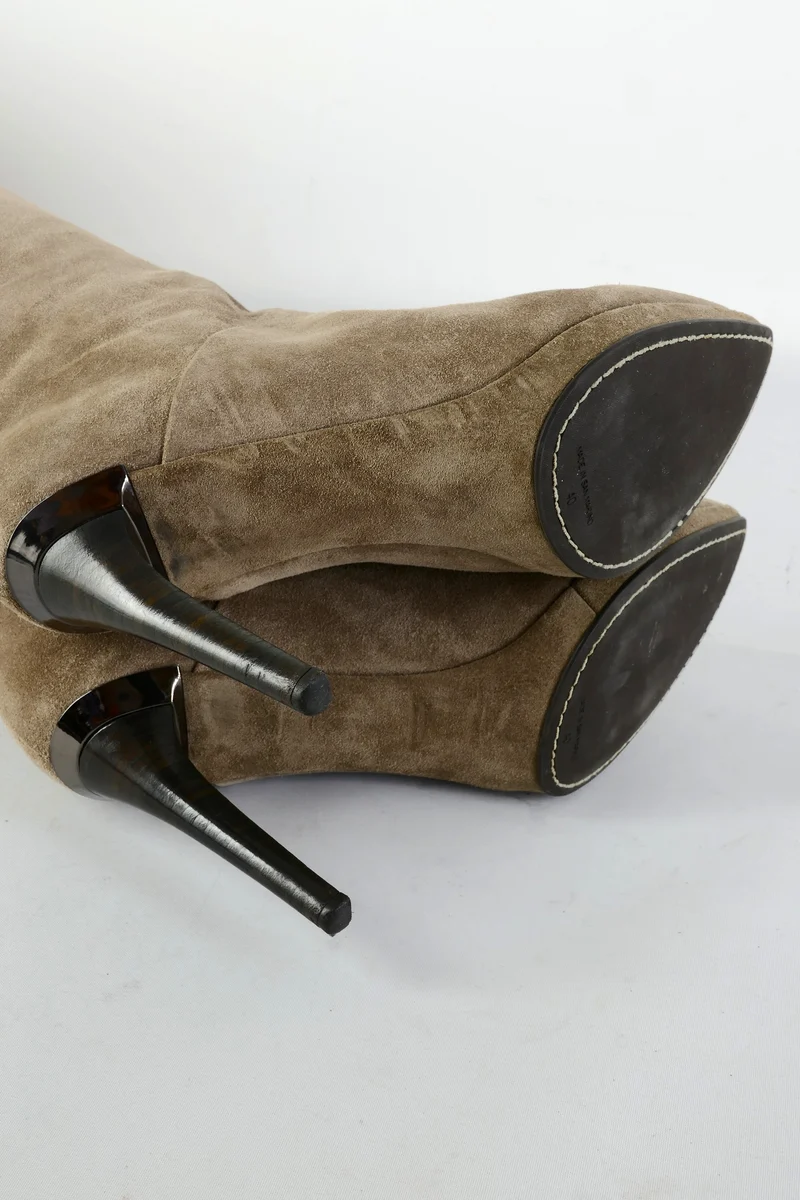 Hohe Stiefel Wildleder camel