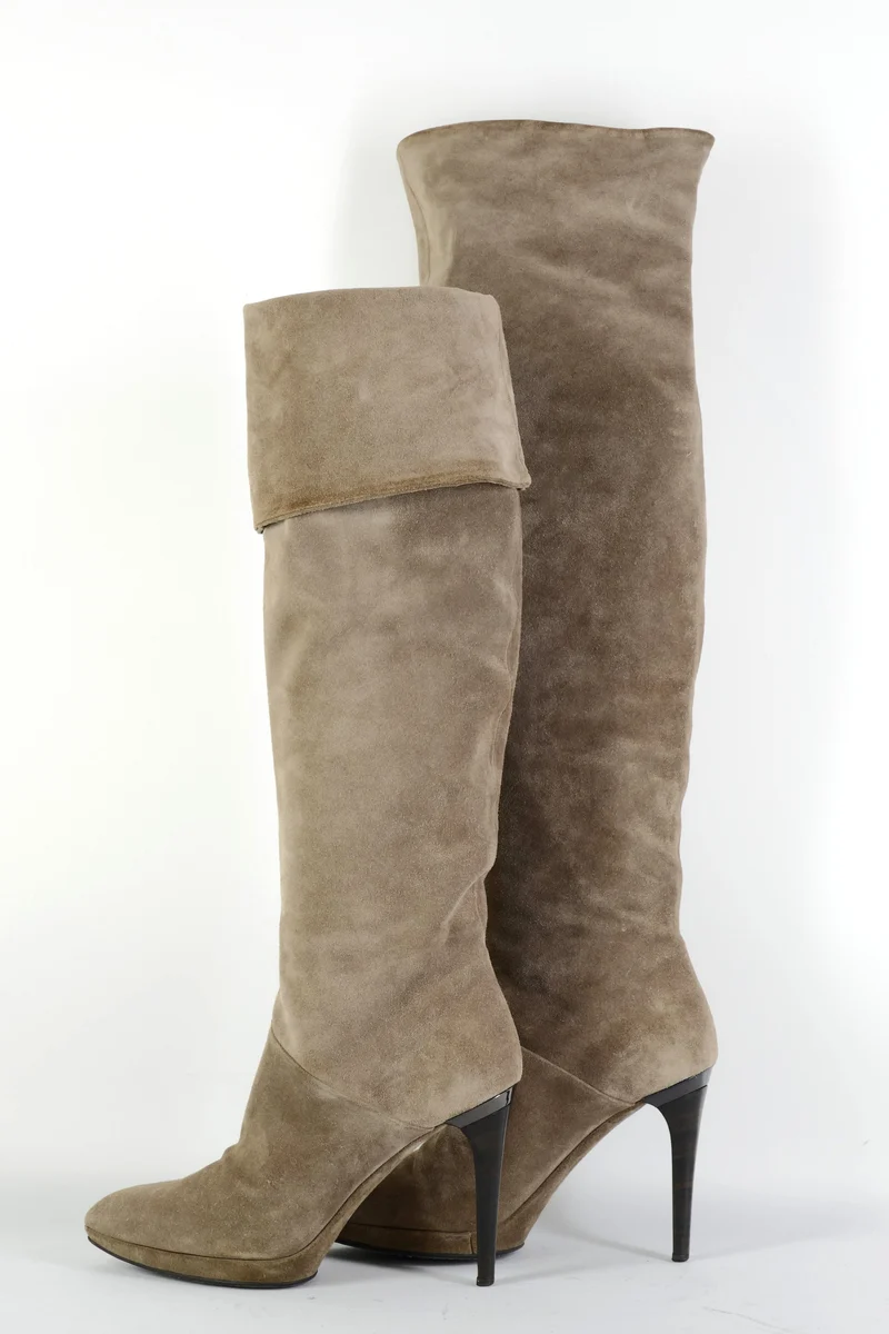 Hohe Stiefel Wildleder camel