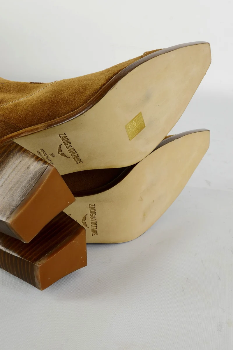 Overknees Wildleder cognac