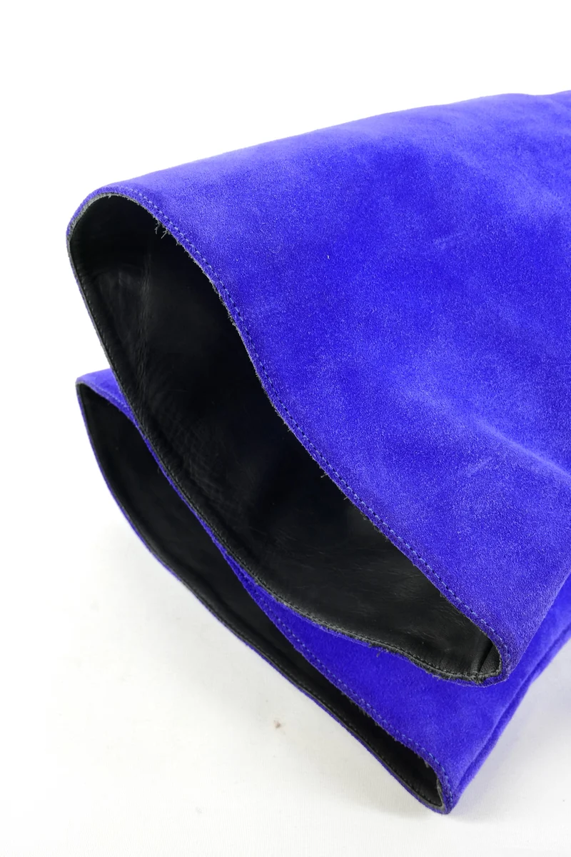 Overknees Wildleder blau