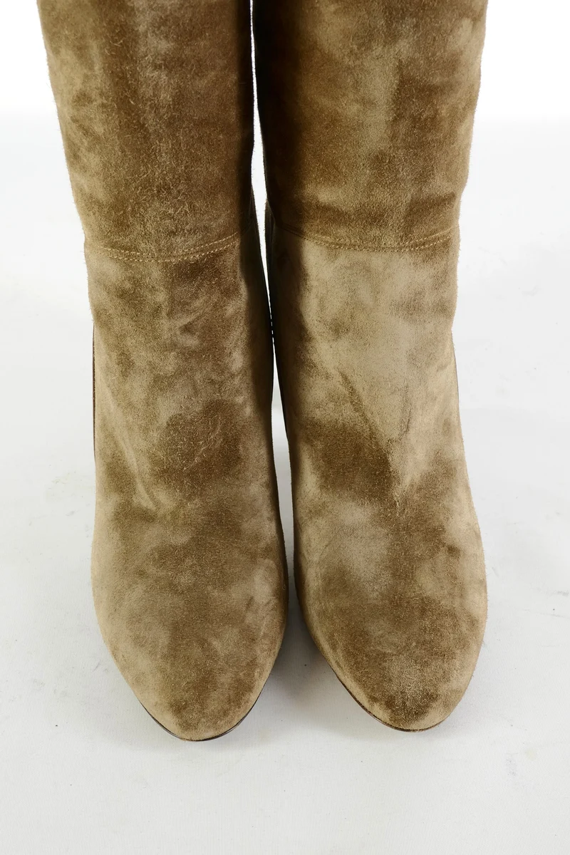 Hohe Stiefel Wildleder taupe
