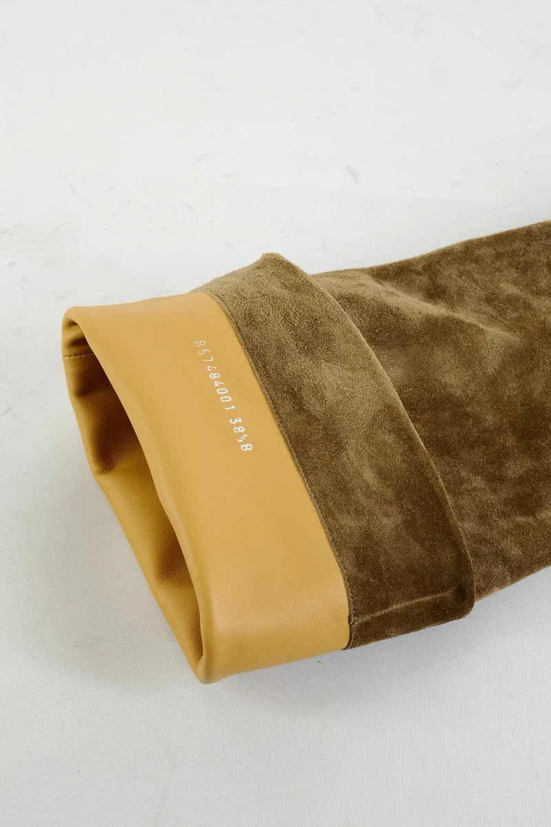 Hohe Stiefel Wildleder taupe