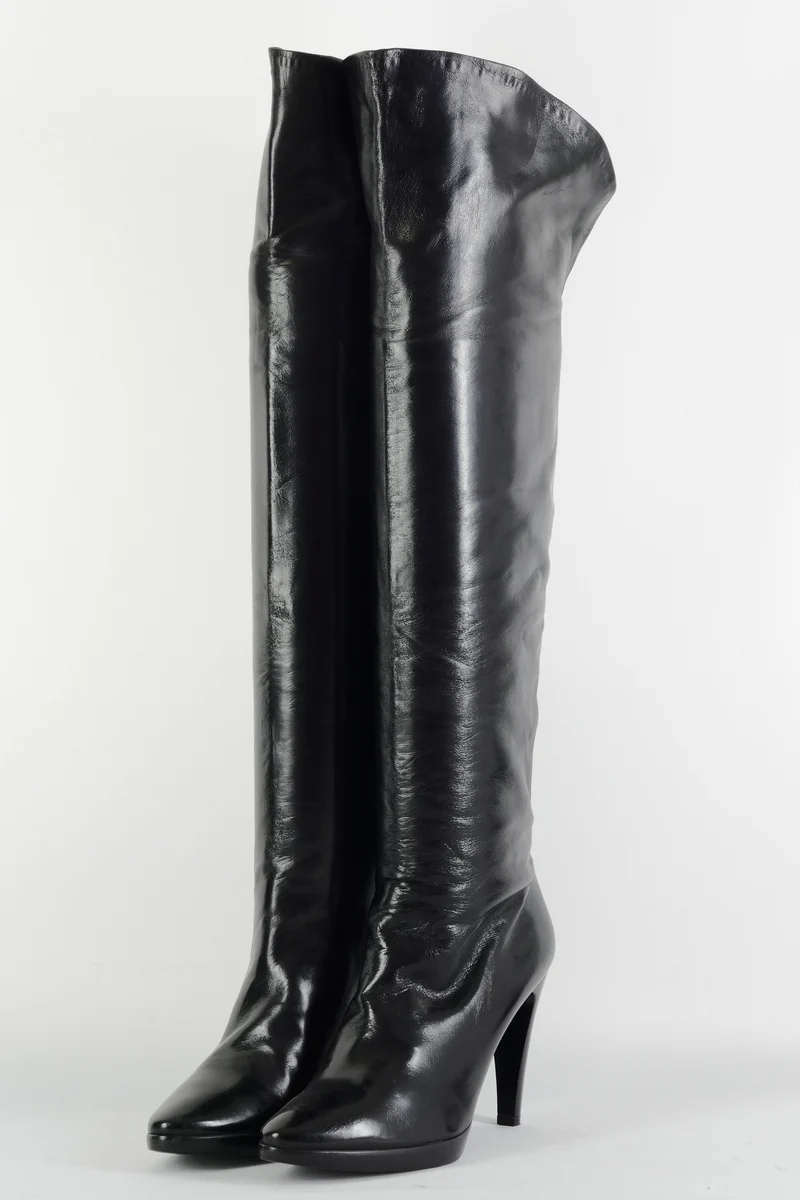 Hohe Stiefel Leder schwarz