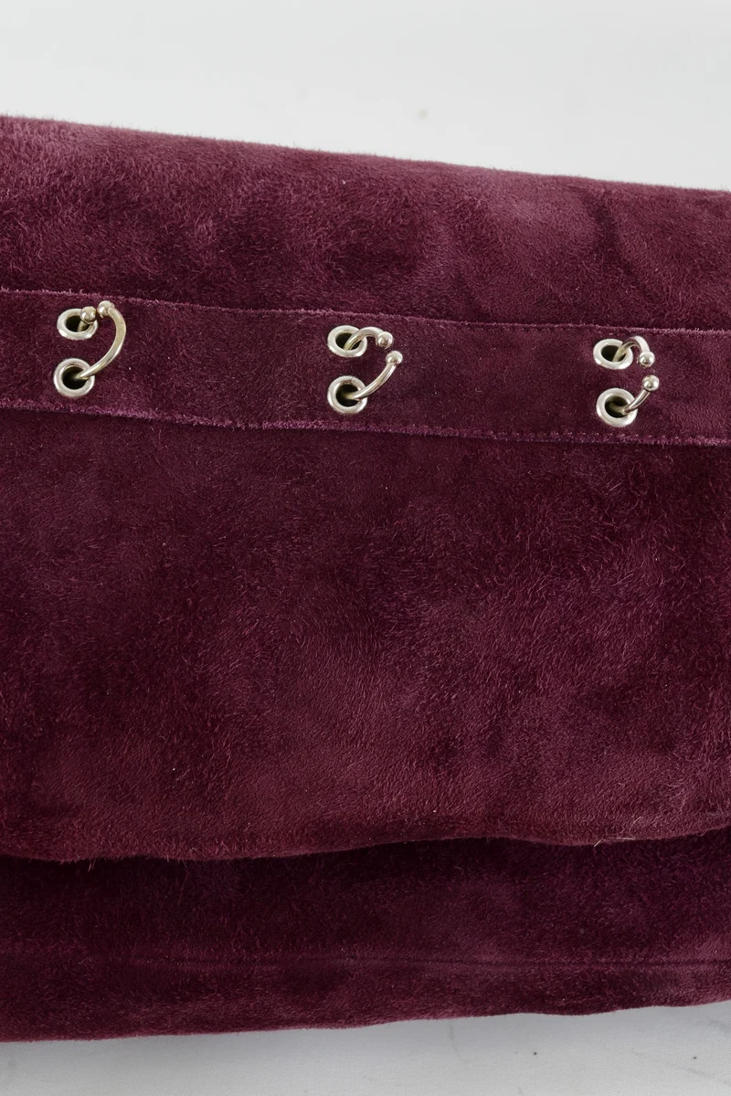 Overknees Wildleder bordeaux