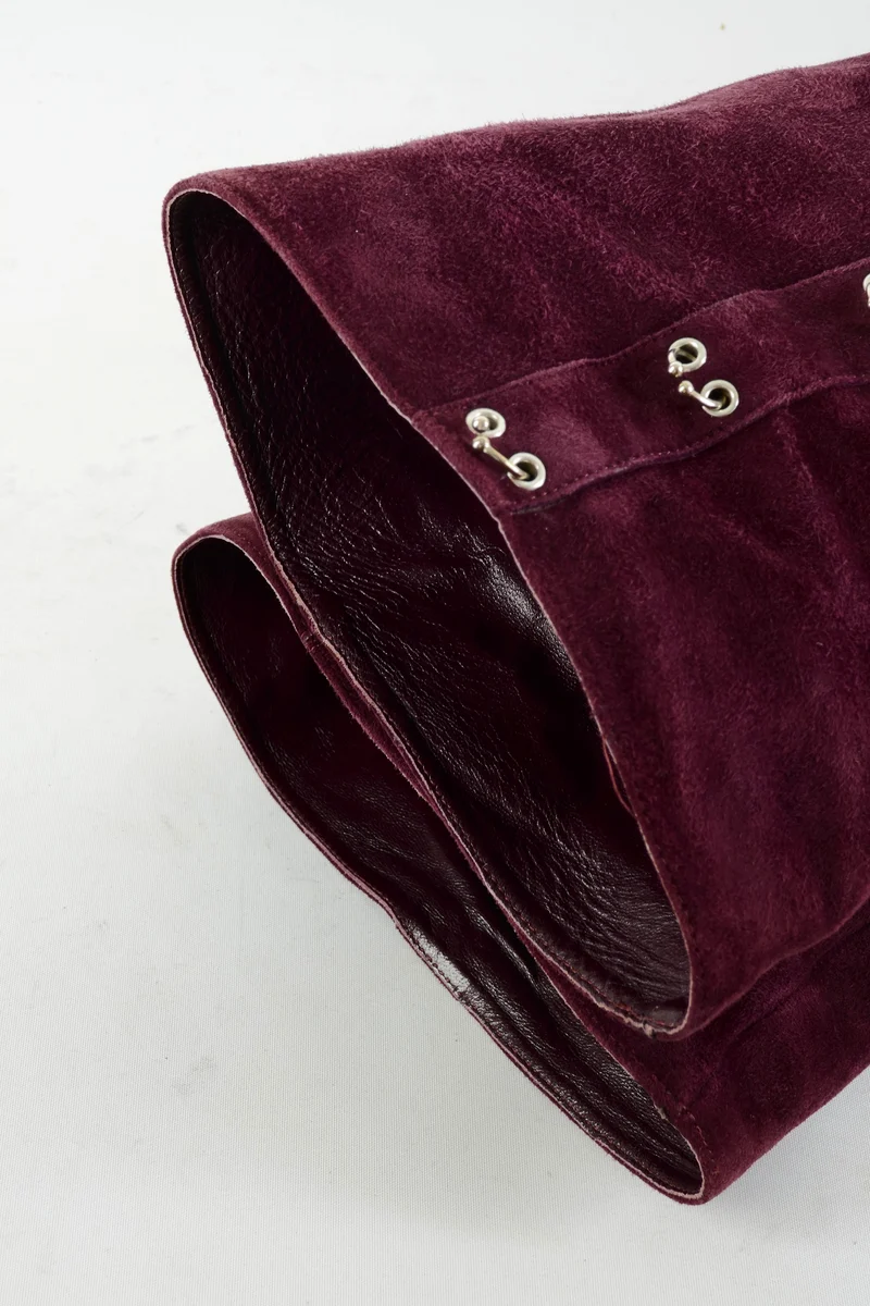 Overknees Wildleder bordeaux