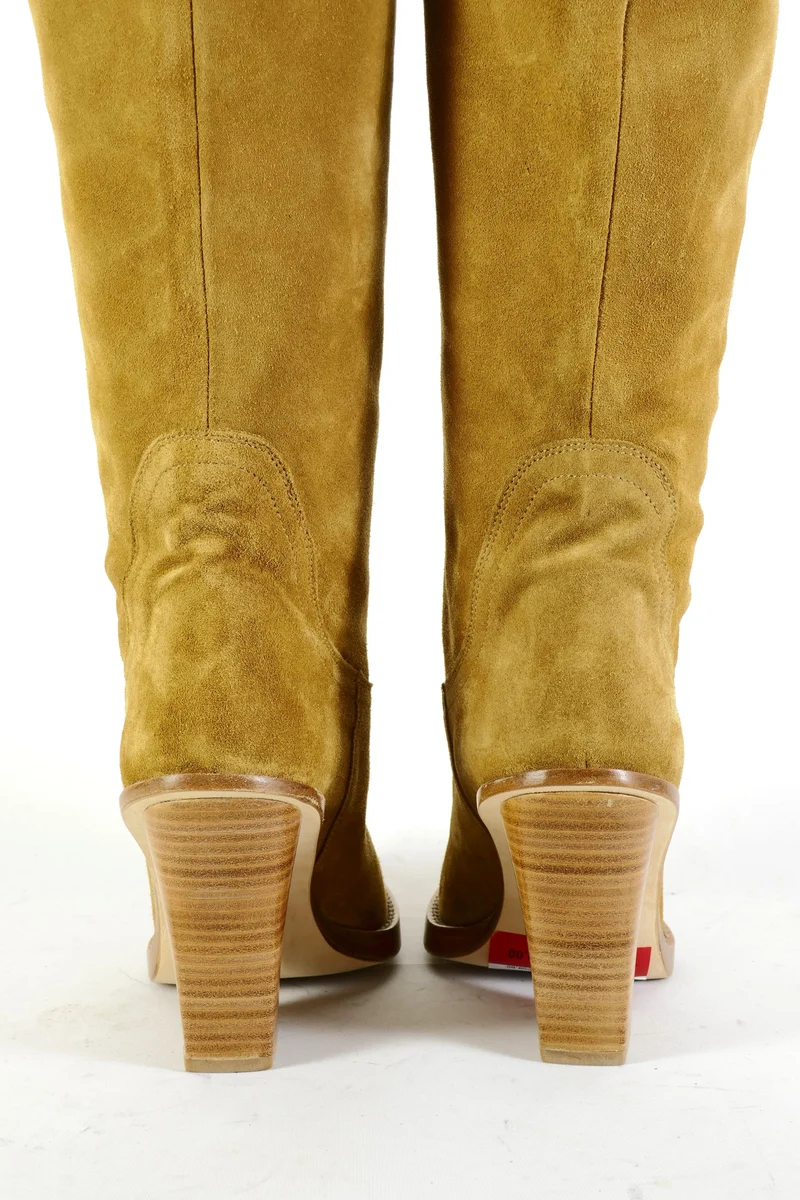 Overknees Wildleder beige