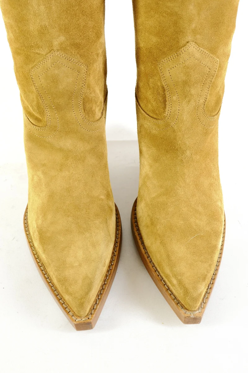 Overknees Wildleder beige