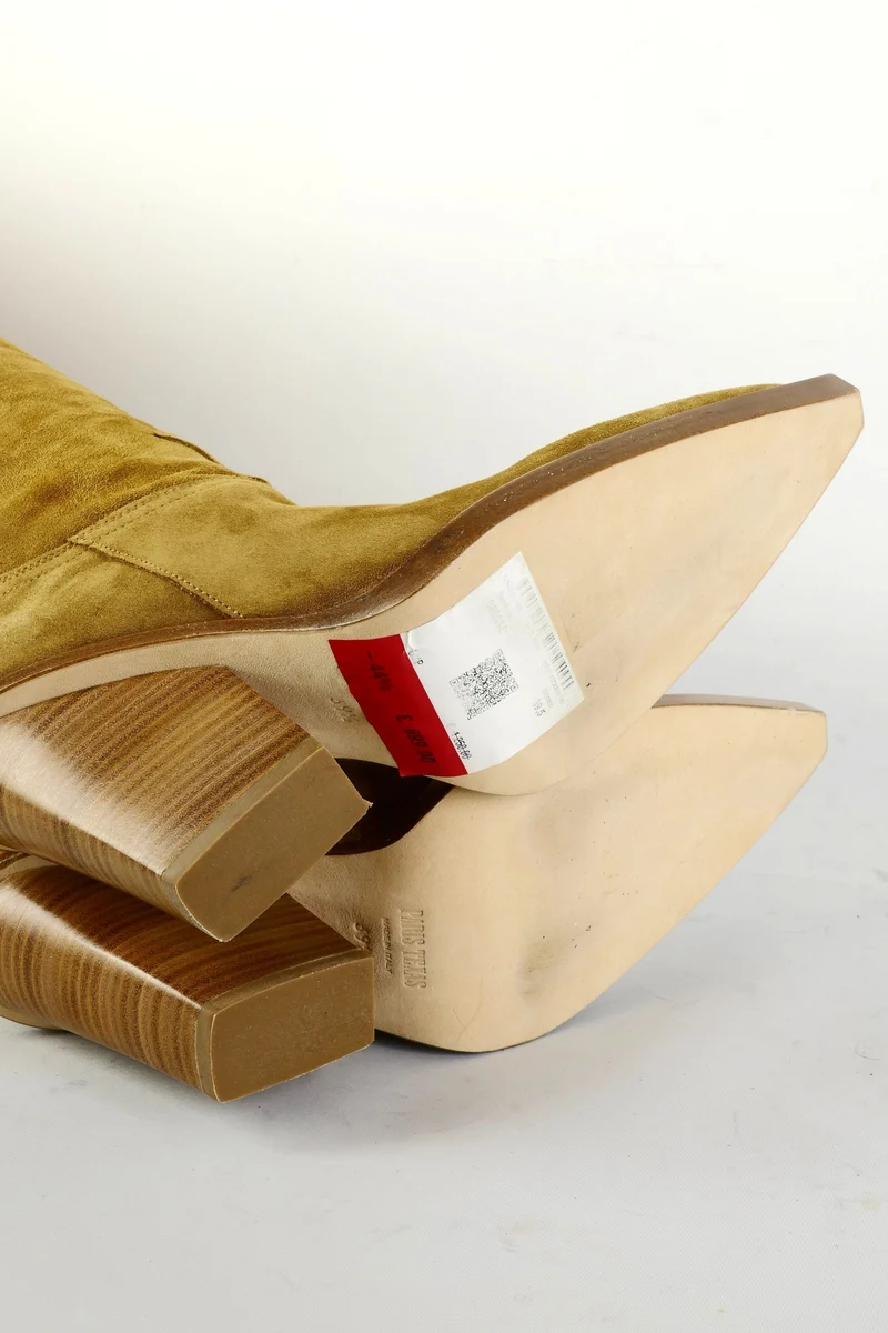 Overknees Wildleder beige