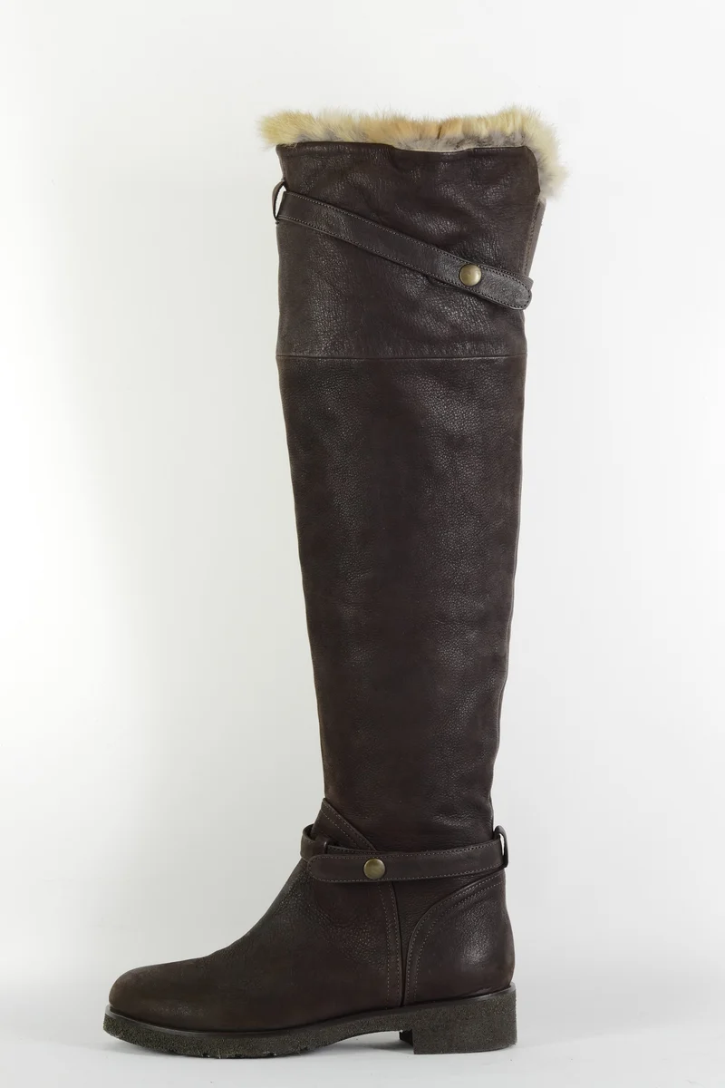 Hohe Stiefel Leder dunkelbraun