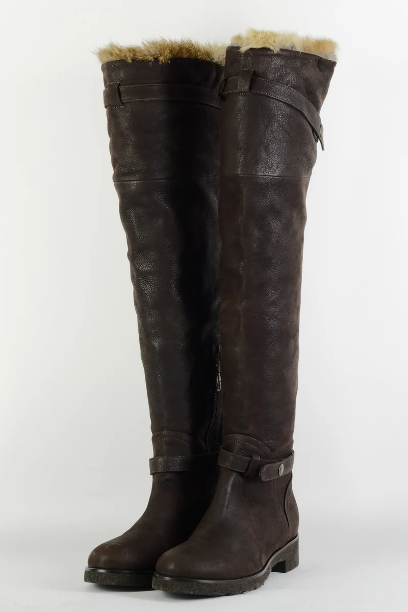 Hohe Stiefel Leder dunkelbraun