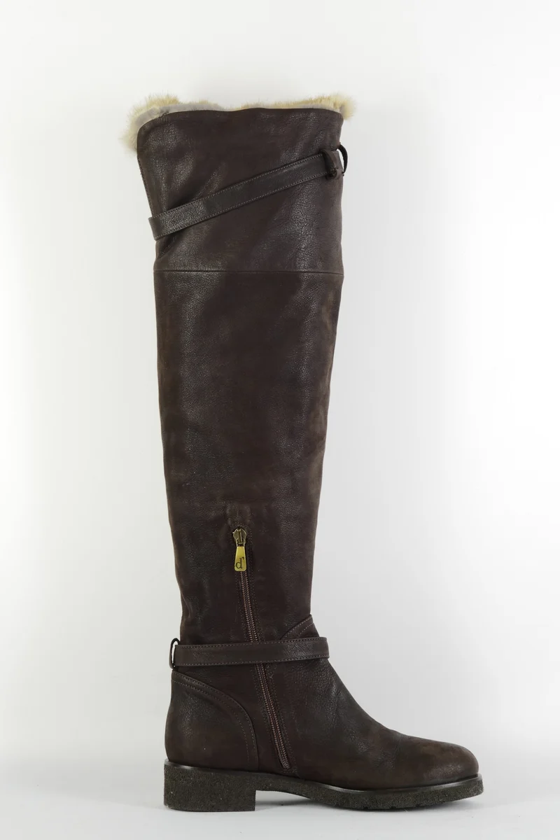 Hohe Stiefel Leder dunkelbraun