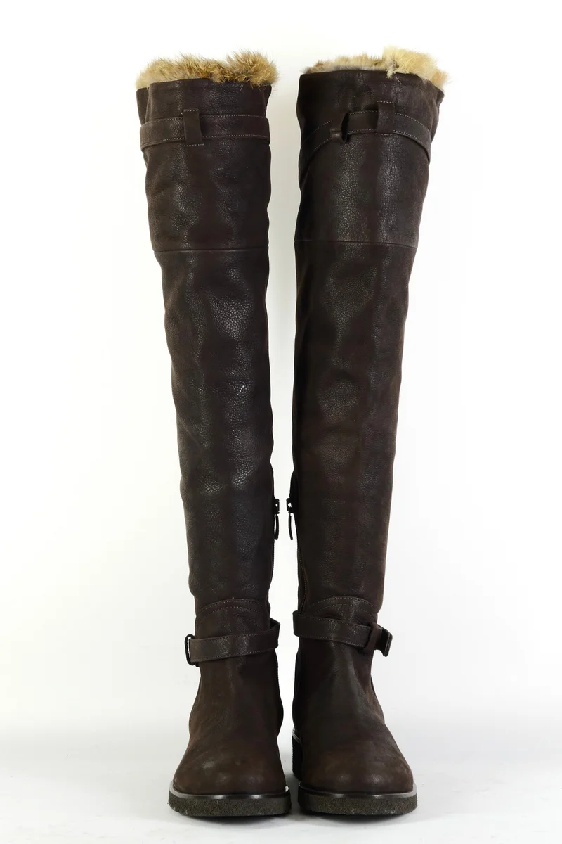 Hohe Stiefel Leder dunkelbraun