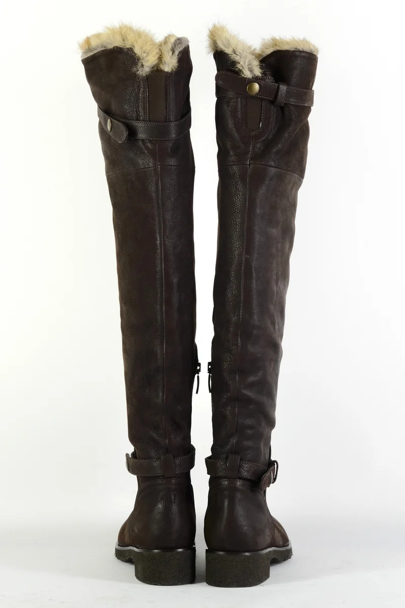 Hohe Stiefel Leder dunkelbraun