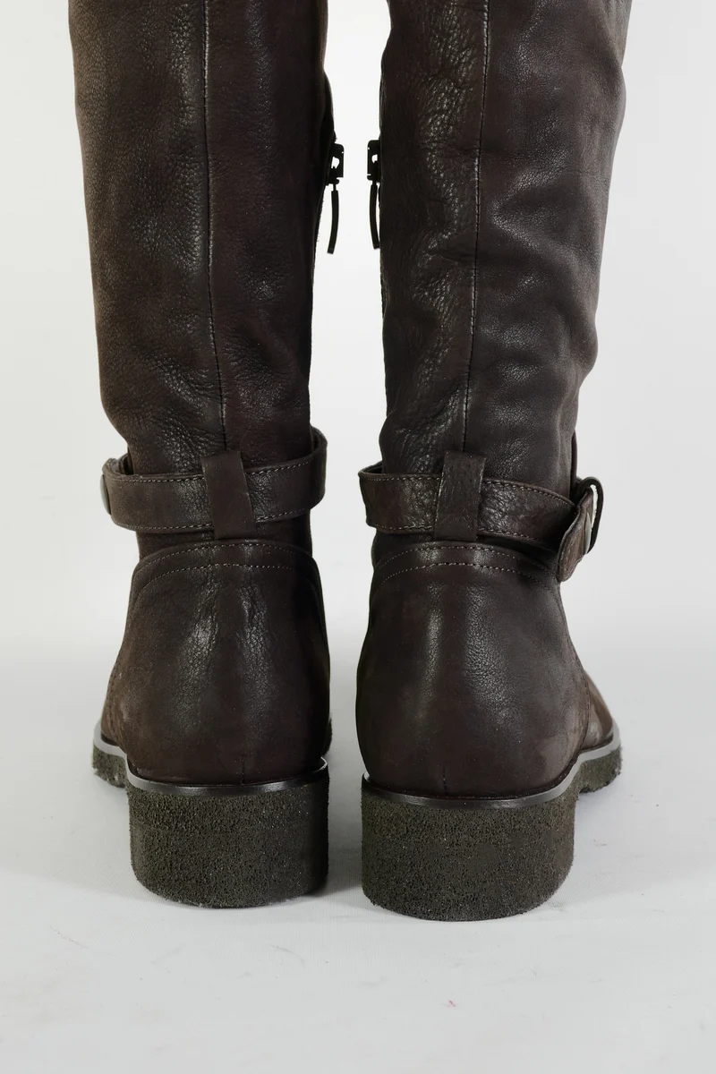 Hohe Stiefel Leder dunkelbraun