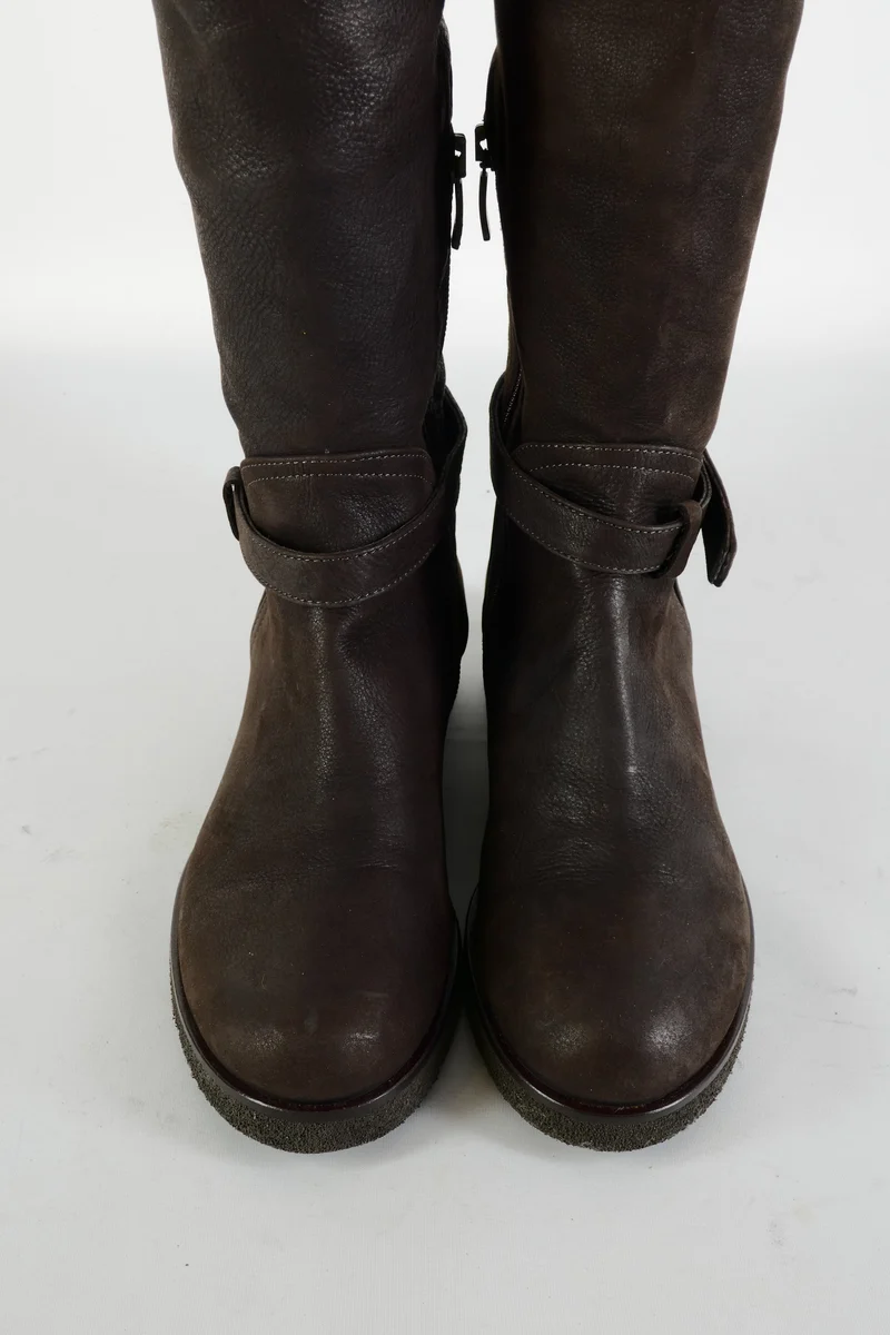 Hohe Stiefel Leder dunkelbraun