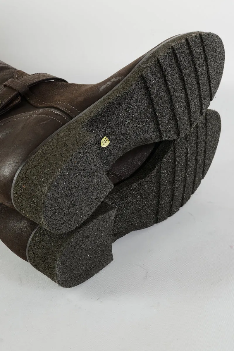 Hohe Stiefel Leder dunkelbraun