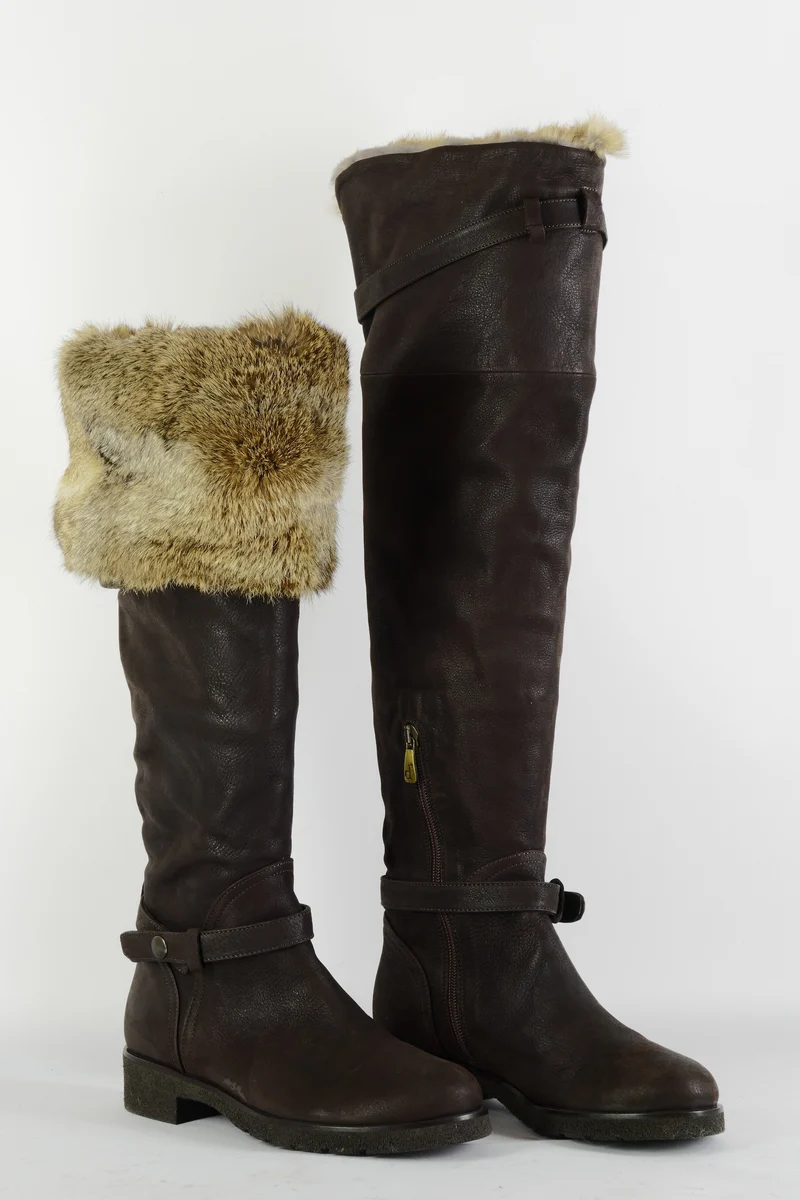 Hohe Stiefel Leder dunkelbraun