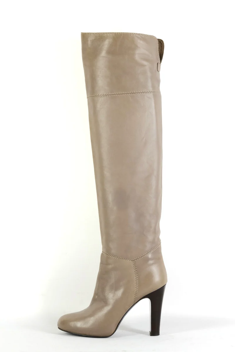 Hohe Stiefel Leder grau