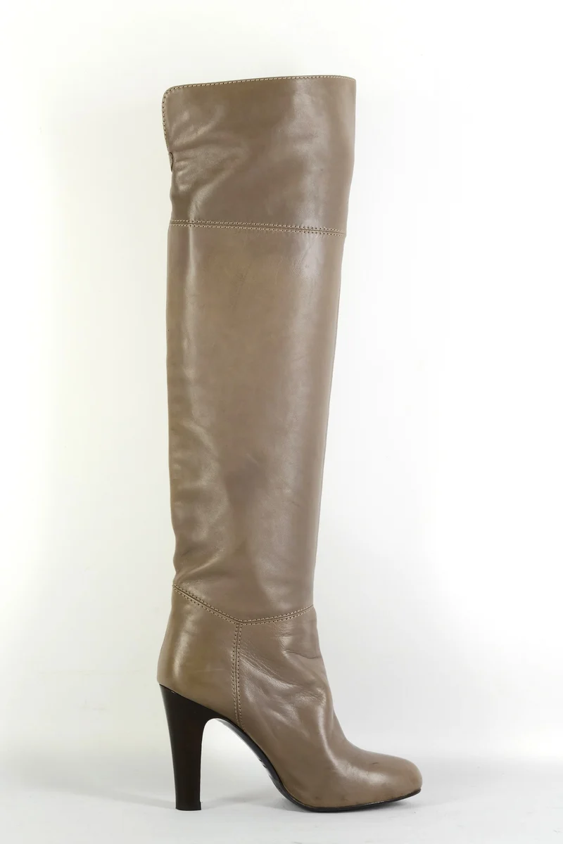 Hohe Stiefel Leder grau