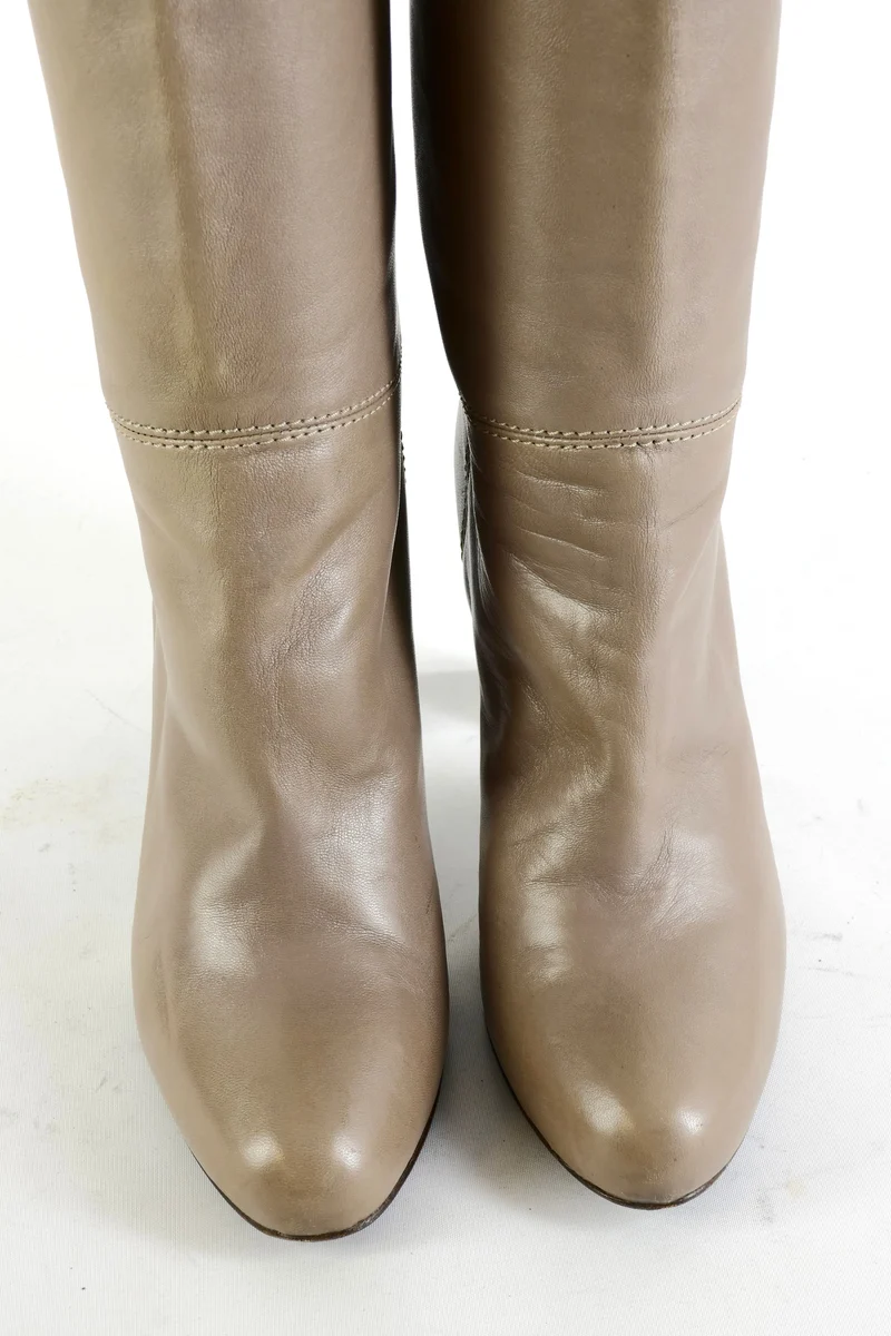 Hohe Stiefel Leder grau
