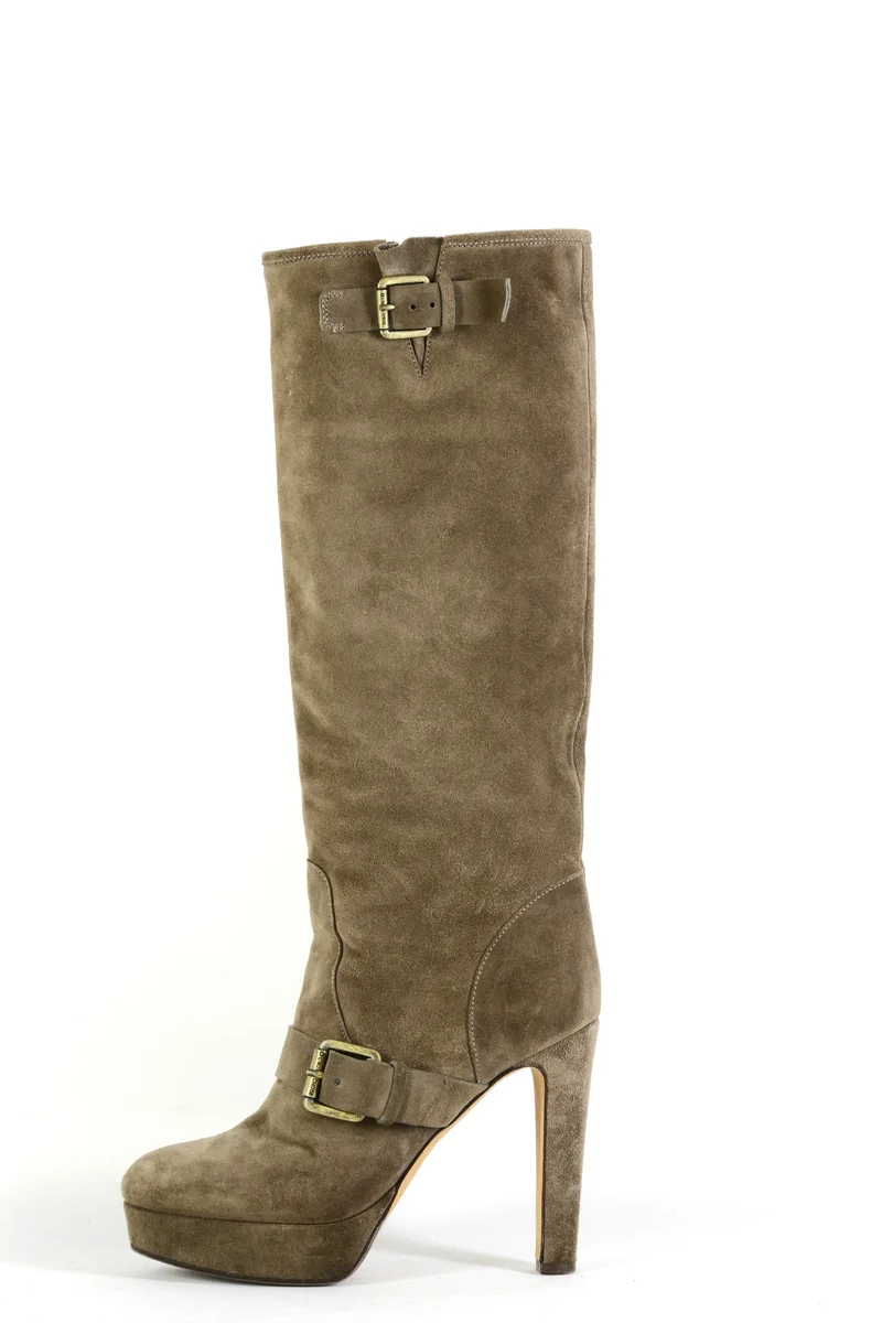 Stiefel Wildleder grau