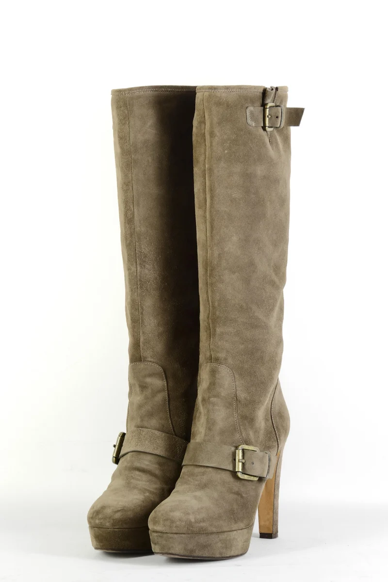 Stiefel Wildleder grau