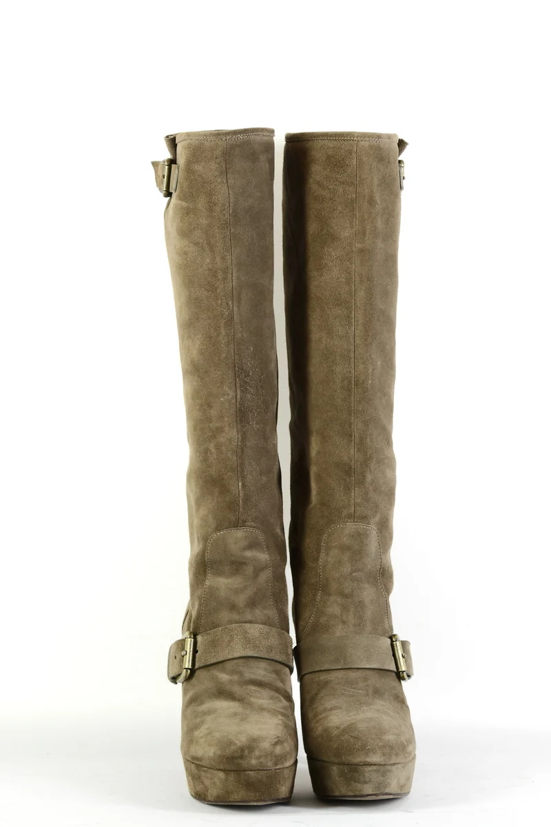 Stiefel Wildleder grau