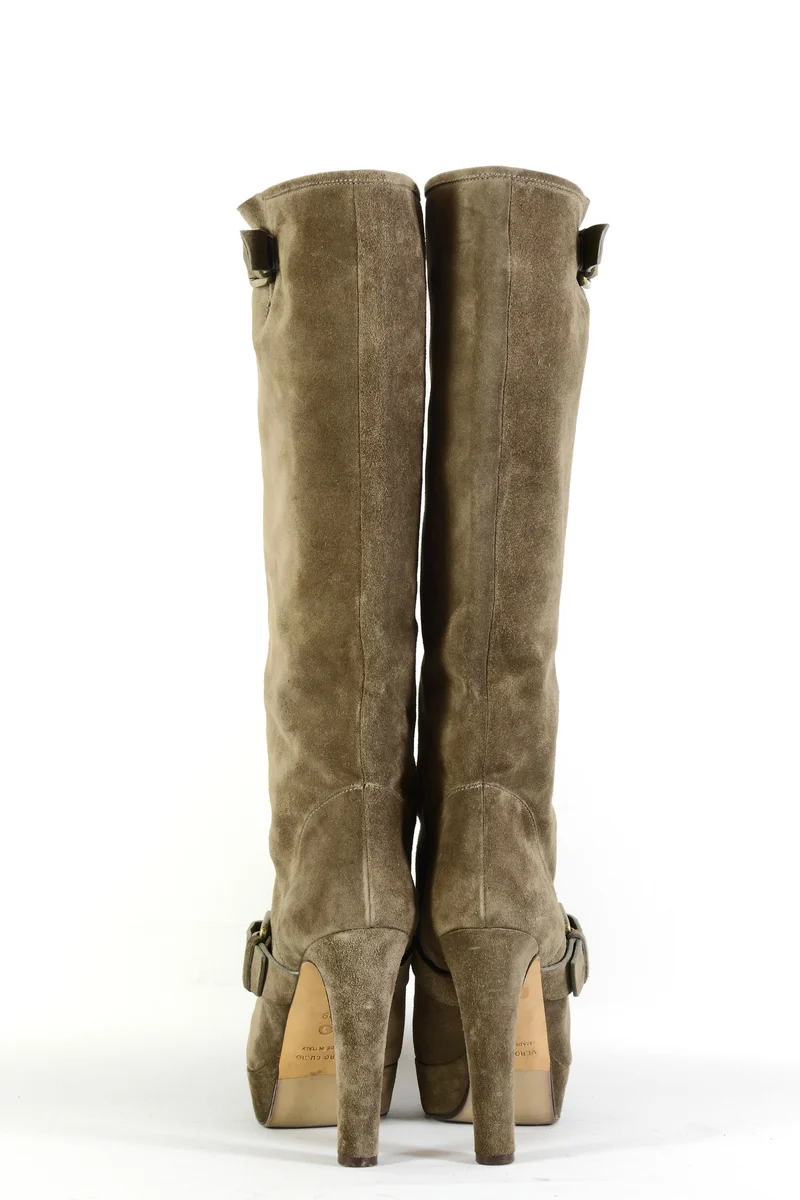 Stiefel Wildleder grau
