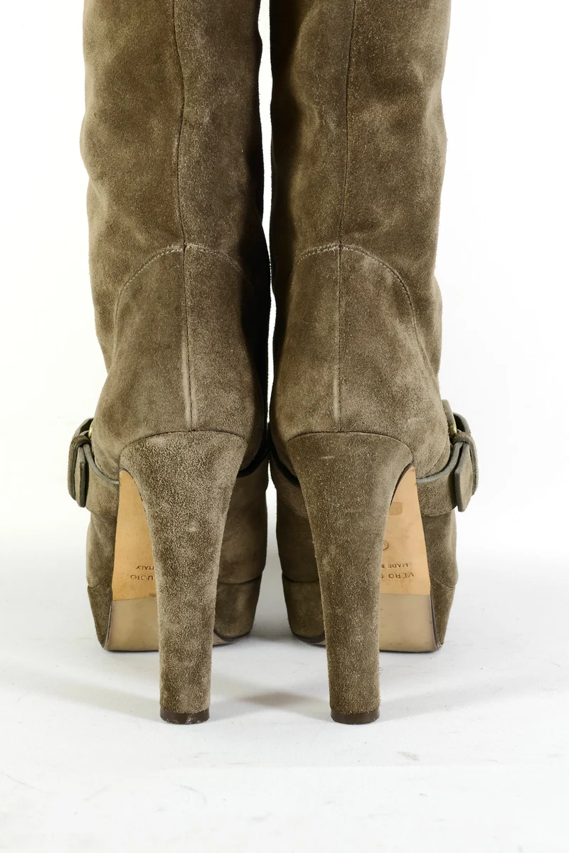 Stiefel Wildleder grau