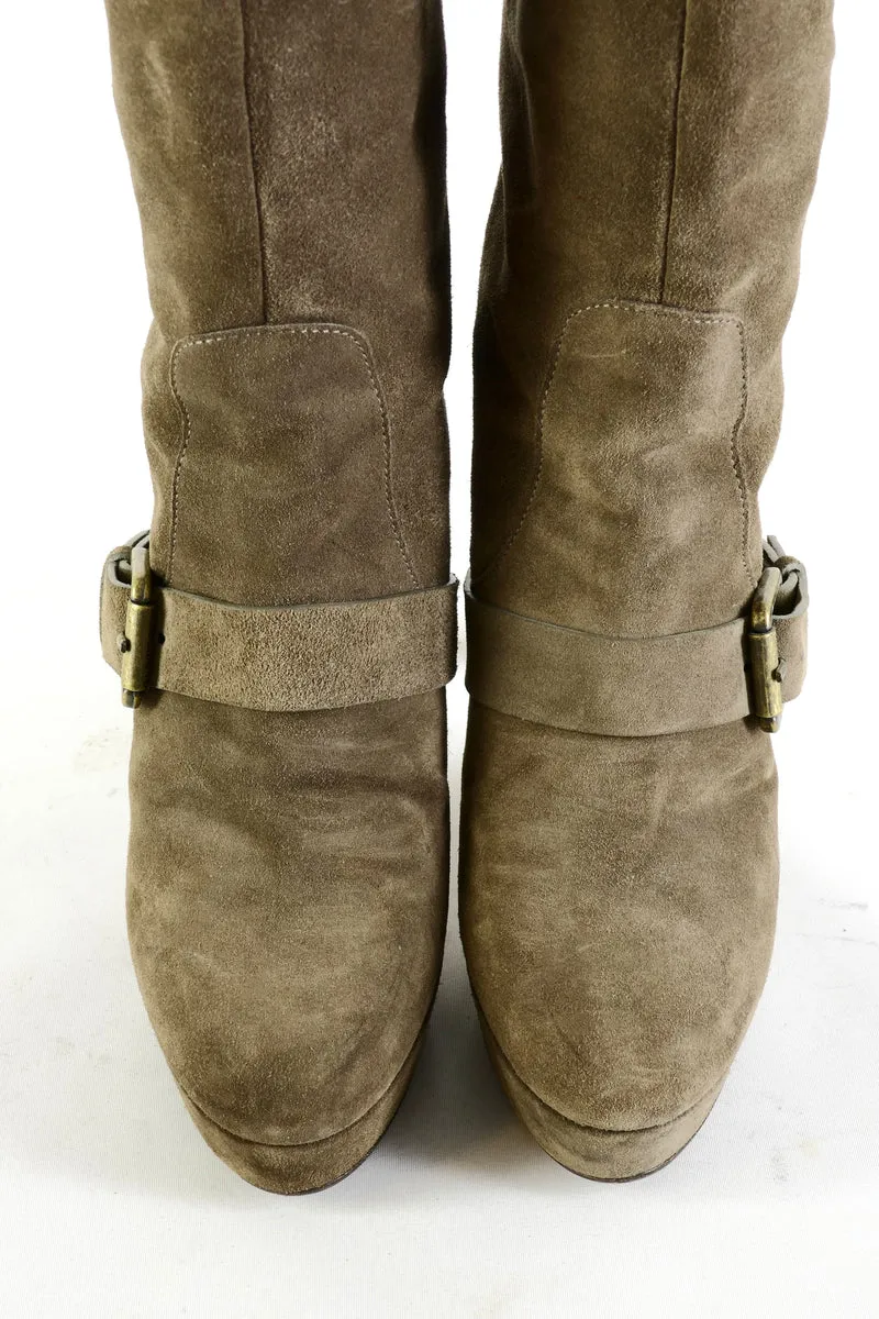 Stiefel Wildleder grau
